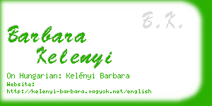 barbara kelenyi business card